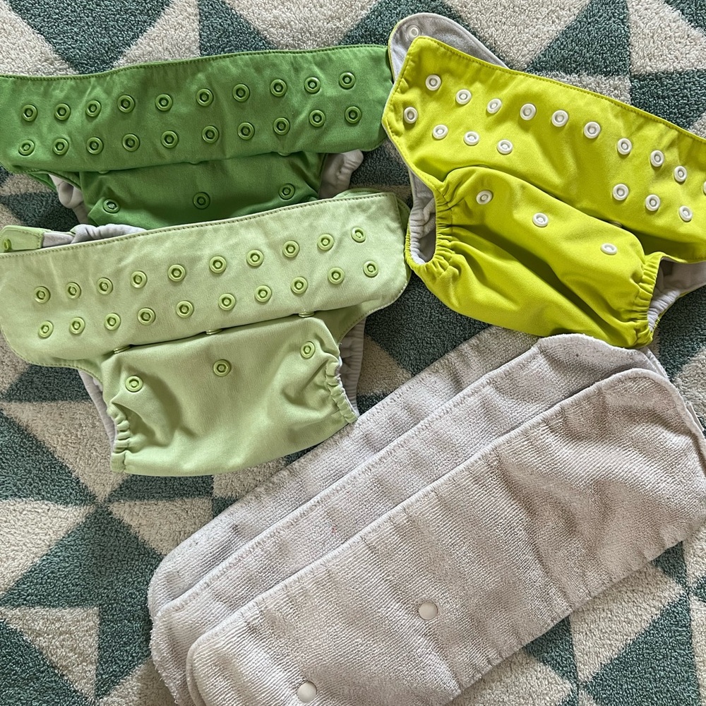Green Cloth Diaper Set